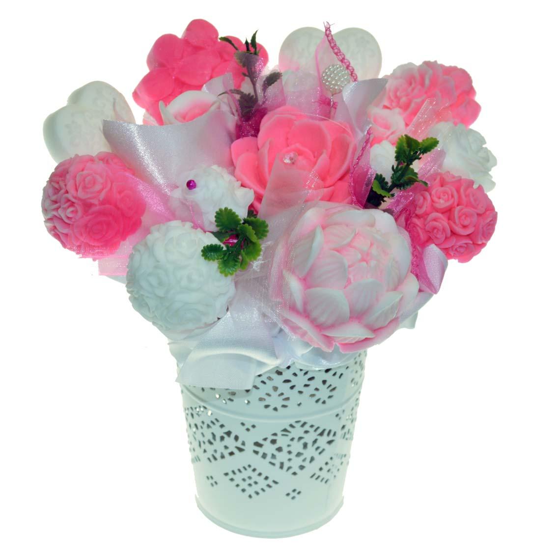 Mydlová Kytica - ružovo - biela